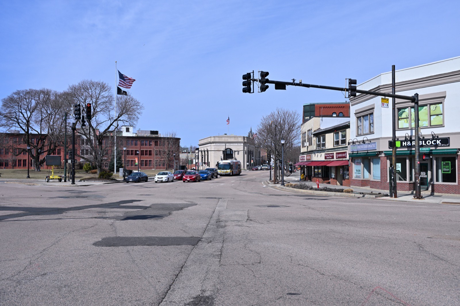 Watertown Square looking west across the intersection