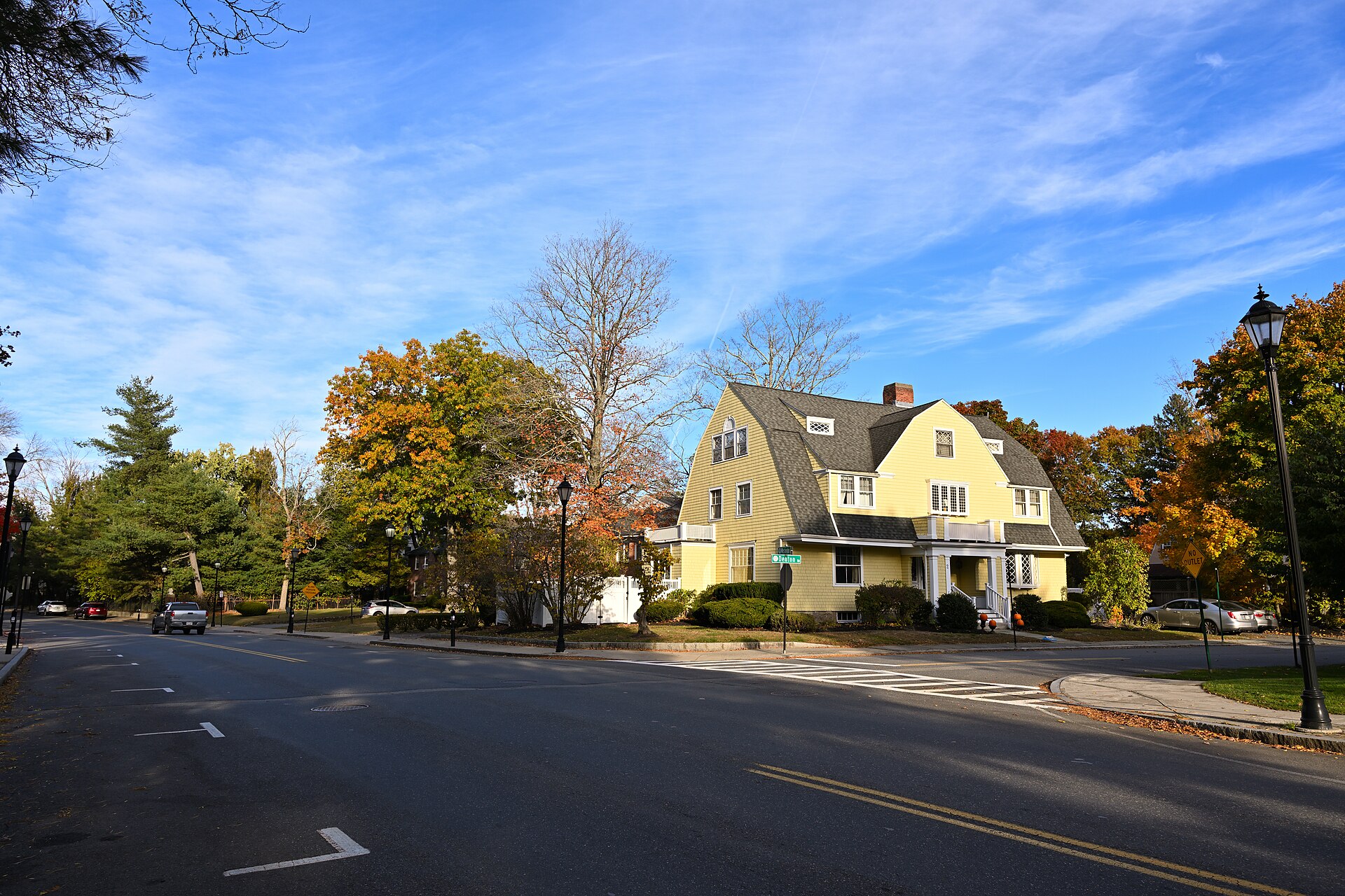A gambrel-roofed Dutch Colonial at Washington Street and Denton Road, typical of the houses we handle for Wellesley bathroom renovation